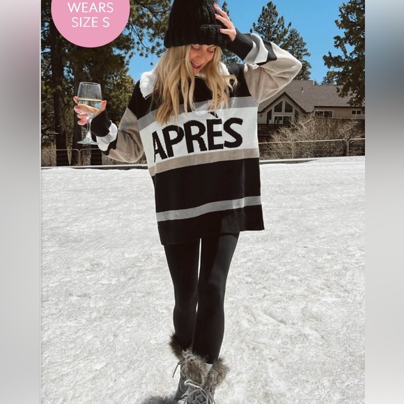 Show Me Your MuMu Sweaters - Show Me Your MuMu Black Sweater with Cream Sherpa Collar